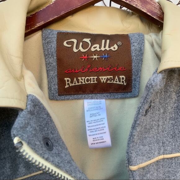 Walls Ranch Wear gray wool jacket Ranch Rodeo Cowboy SMALL NWT - Picture 2 of 5